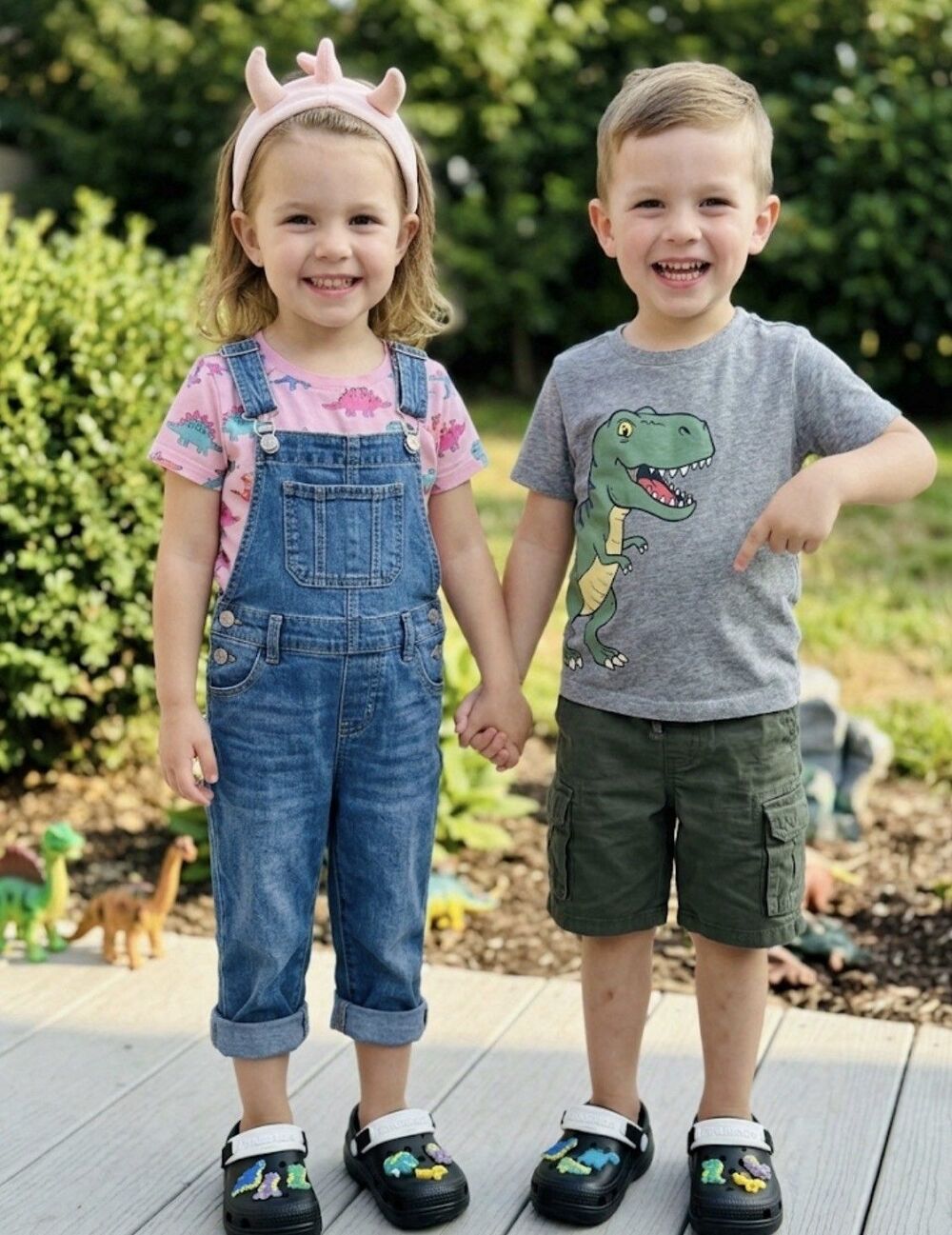 Zhubaba Toddler Kids Dinosaur Clog Sandals Black White Water Shoes Charms 160mm